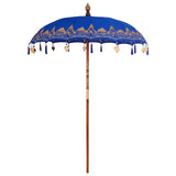 vidaXL Balinese Parasol with Base Blue 185 x 185 x 260 cm Cotton
