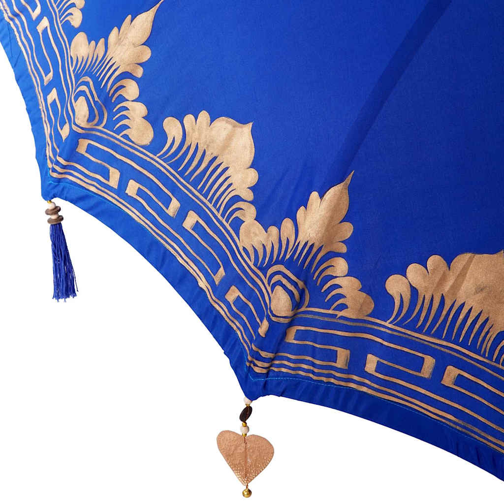 vidaXL Balinese Parasol with Base Blue 185 x 185 x 260 cm Cotton