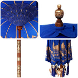 vidaXL Balinese Parasol with Base Blue 185 x 185 x 260 cm Cotton