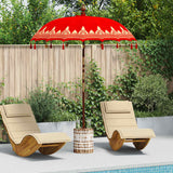 vidaXL Balinese parasol met basis Rood 185 x 185 x 260 cm Katoen
