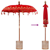 vidaXL Balinese parasol met basis Rood 185 x 185 x 260 cm Katoen