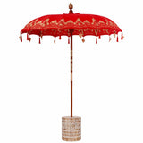 vidaXL Balinese parasol met basis Rood 185 x 185 x 260 cm Katoen