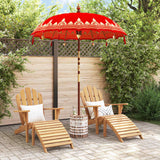 vidaXL Balinese parasol met basis Rood 185 x 185 x 260 cm Katoen