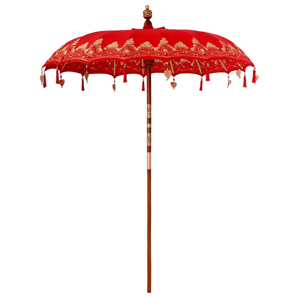 vidaXL Balinese parasol met basis Rood 185 x 185 x 260 cm Katoen