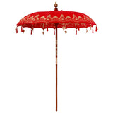 vidaXL Balinese parasol met basis Rood 185 x 185 x 260 cm Katoen