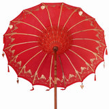vidaXL Balinese parasol met basis Rood 185 x 185 x 260 cm Katoen