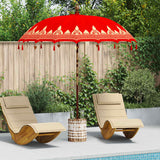 vidaXL Balinese parasol met basis Rood 185 x 185 x 260 cm Katoen