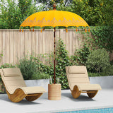 vidaXL Balinese parasol met basis Geel 185 x 185 x 260 cm Katoen