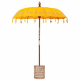 vidaXL Balinese parasol met basis Geel 185 x 185 x 260 cm Katoen