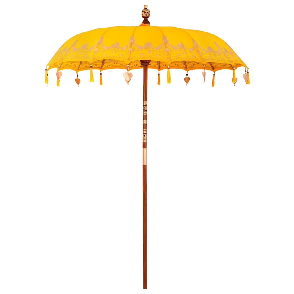 vidaXL Balinese parasol met basis Geel 185 x 185 x 260 cm Katoen