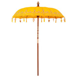 vidaXL Balinese parasol met basis Geel 185 x 185 x 260 cm Katoen