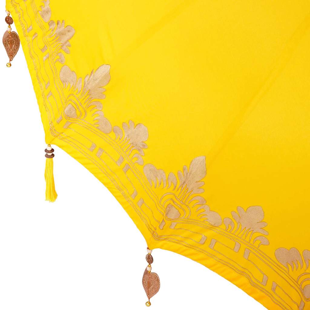vidaXL Balinese parasol met basis Geel 185 x 185 x 260 cm Katoen