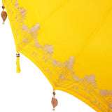 vidaXL Balinese parasol met basis Geel 185 x 185 x 260 cm Katoen