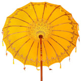 vidaXL Balinese parasol met basis Geel 185 x 185 x 260 cm Katoen