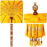 vidaXL Balinese parasol met basis Geel 185 x 185 x 260 cm Katoen