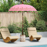 vidaXL Balinese parasol met basis Roze 185 x 185 x 260 cm Katoen