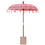 vidaXL Balinese parasol met basis Roze 185 x 185 x 260 cm Katoen