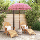 vidaXL Balinese parasol met basis Roze 185 x 185 x 260 cm Katoen
