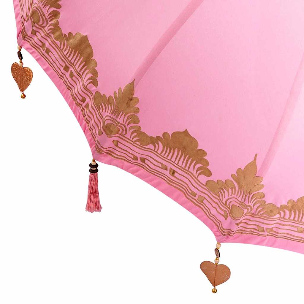 vidaXL Balinese parasol met basis Roze 185 x 185 x 260 cm Katoen