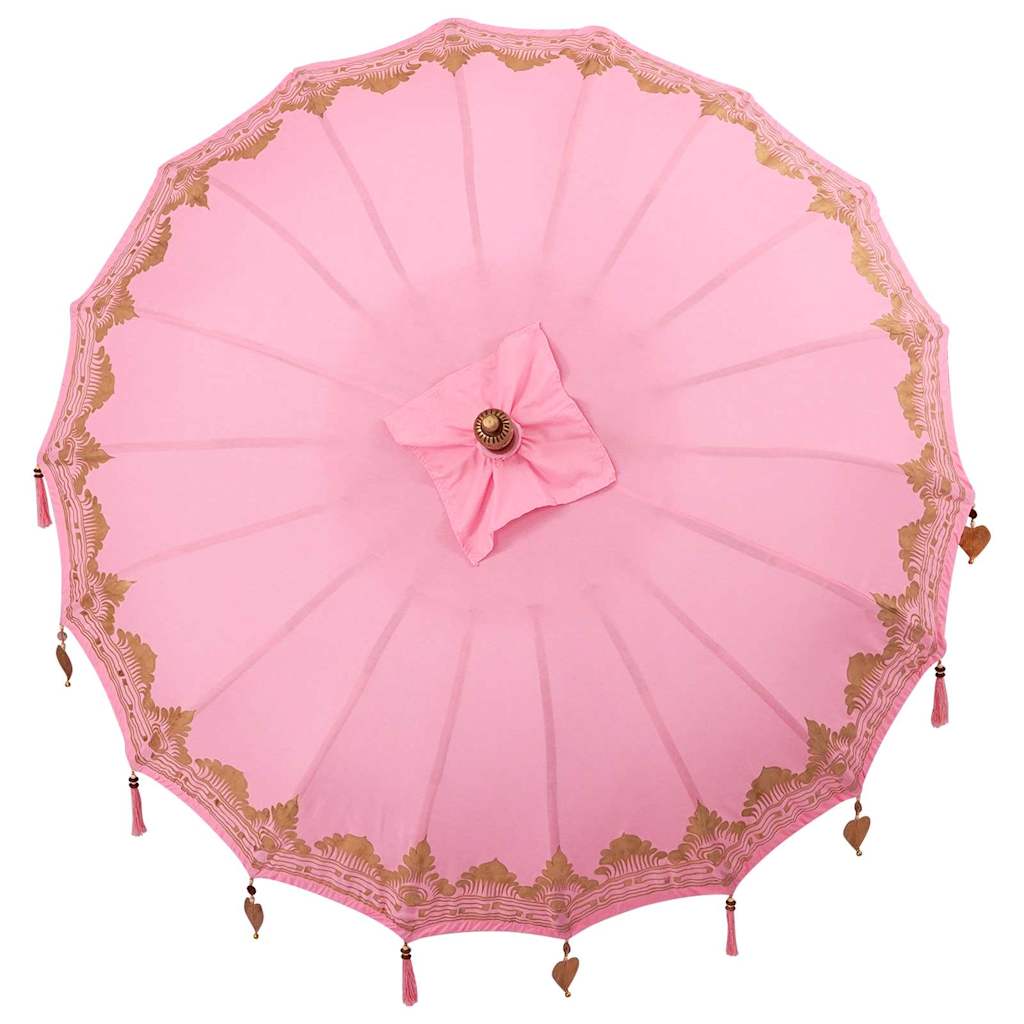 vidaXL Balinese parasol met basis Roze 185 x 185 x 260 cm Katoen