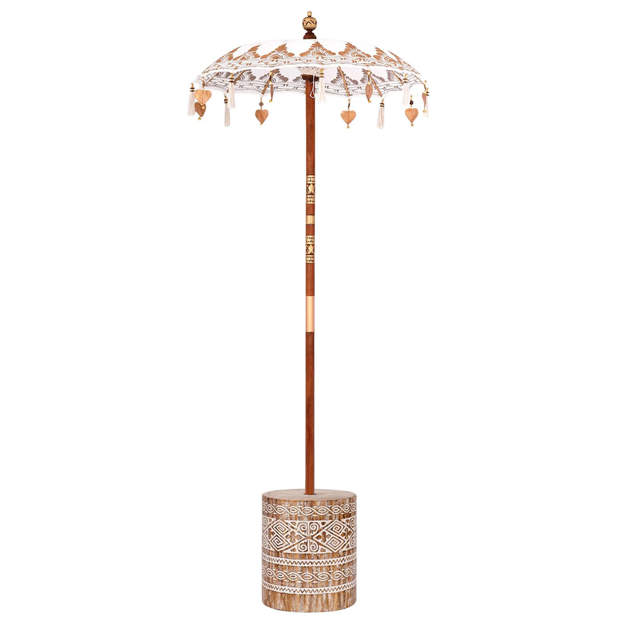 vidaXL Balinese parasol met basis Crème 95 x 95 x 260 cm Katoen