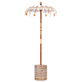 vidaXL Balinese parasol met basis Crème 95 x 95 x 260 cm Katoen