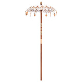 vidaXL Balinese parasol met basis Crème 95 x 95 x 260 cm Katoen