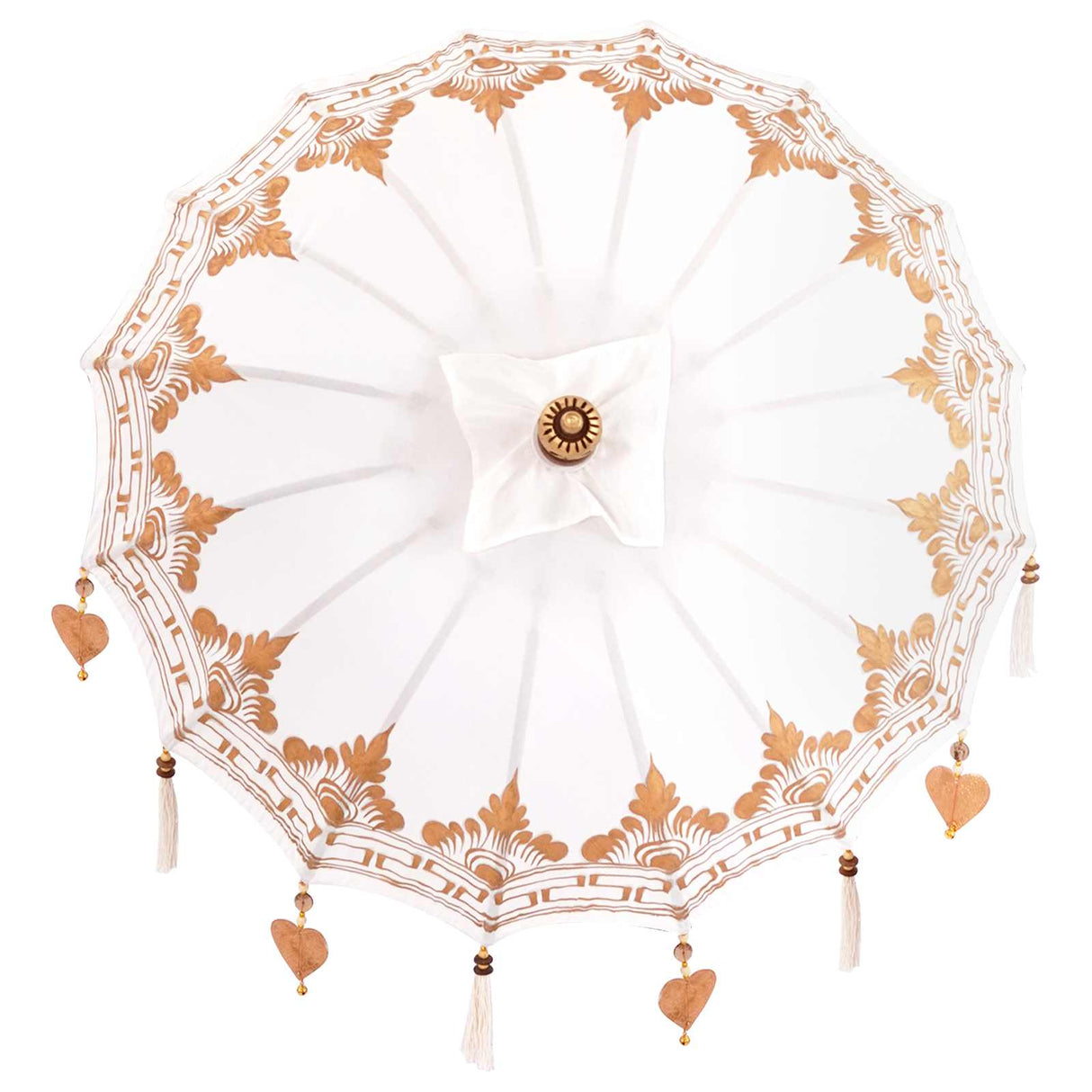 vidaXL Balinese parasol met basis Crème 95 x 95 x 260 cm Katoen