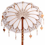 vidaXL Balinese parasol met basis Crème 95 x 95 x 260 cm Katoen