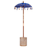 vidaXL Balinese parasol met basis Blauw 95 x 95 x 260 cm Katoen
