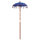 vidaXL Balinese parasol met basis Blauw 95 x 95 x 260 cm Katoen