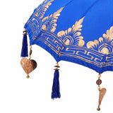 vidaXL Balinese parasol met basis Blauw 95 x 95 x 260 cm Katoen