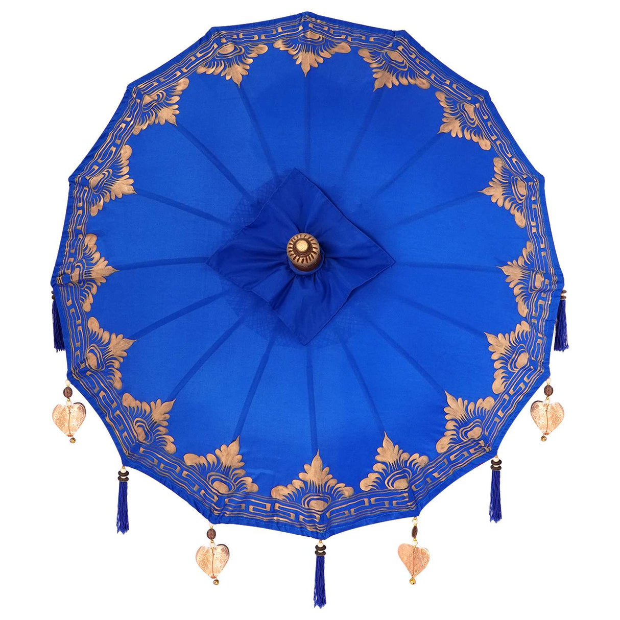 vidaXL Balinese parasol met basis Blauw 95 x 95 x 260 cm Katoen