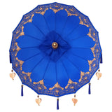 vidaXL Balinese parasol met basis Blauw 95 x 95 x 260 cm Katoen