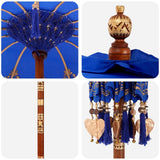 vidaXL Balinese parasol met basis Blauw 95 x 95 x 260 cm Katoen
