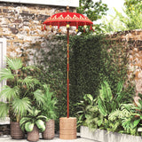 vidaXL Balinese parasol met basis Rood 95 x 95 x 260 cm Katoen