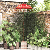 vidaXL Balinese parasol met basis Rood 95 x 95 x 260 cm Katoen