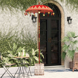 vidaXL Balinese parasol met basis Rood 95 x 95 x 260 cm Katoen