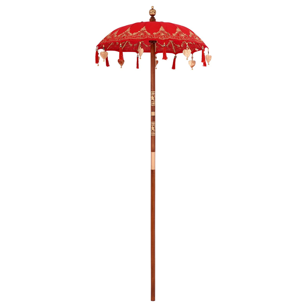 vidaXL Balinese parasol met basis Rood 95 x 95 x 260 cm Katoen