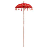 vidaXL Balinese parasol met basis Rood 95 x 95 x 260 cm Katoen