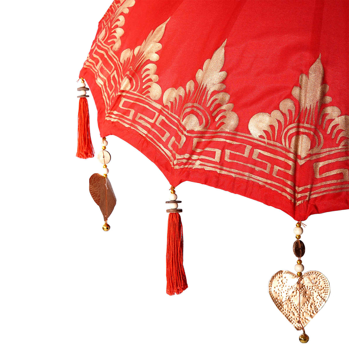 vidaXL Balinese parasol met basis Rood 95 x 95 x 260 cm Katoen