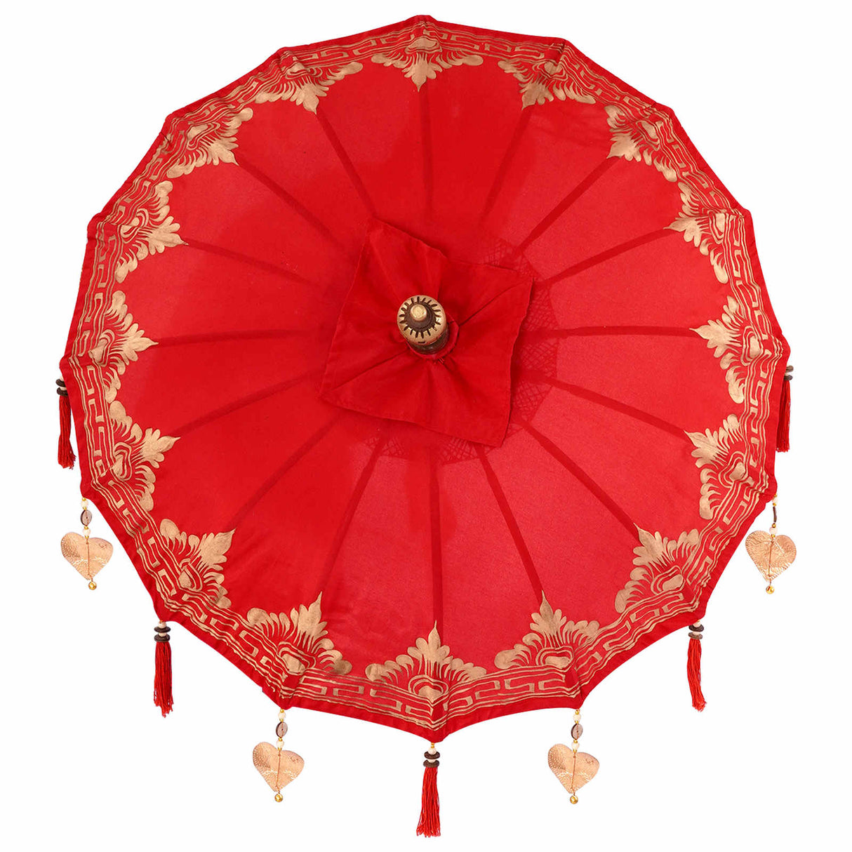 vidaXL Balinese parasol met basis Rood 95 x 95 x 260 cm Katoen
