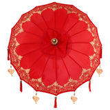 vidaXL Balinese parasol met basis Rood 95 x 95 x 260 cm Katoen