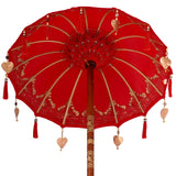 vidaXL Balinese parasol met basis Rood 95 x 95 x 260 cm Katoen