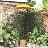 vidaXL Balinese parasol met basis Geel 95 x 95 x 260 cm Katoen