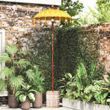 vidaXL Balinese parasol met basis Geel 95 x 95 x 260 cm Katoen