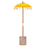 vidaXL Balinese parasol met basis Geel 95 x 95 x 260 cm Katoen