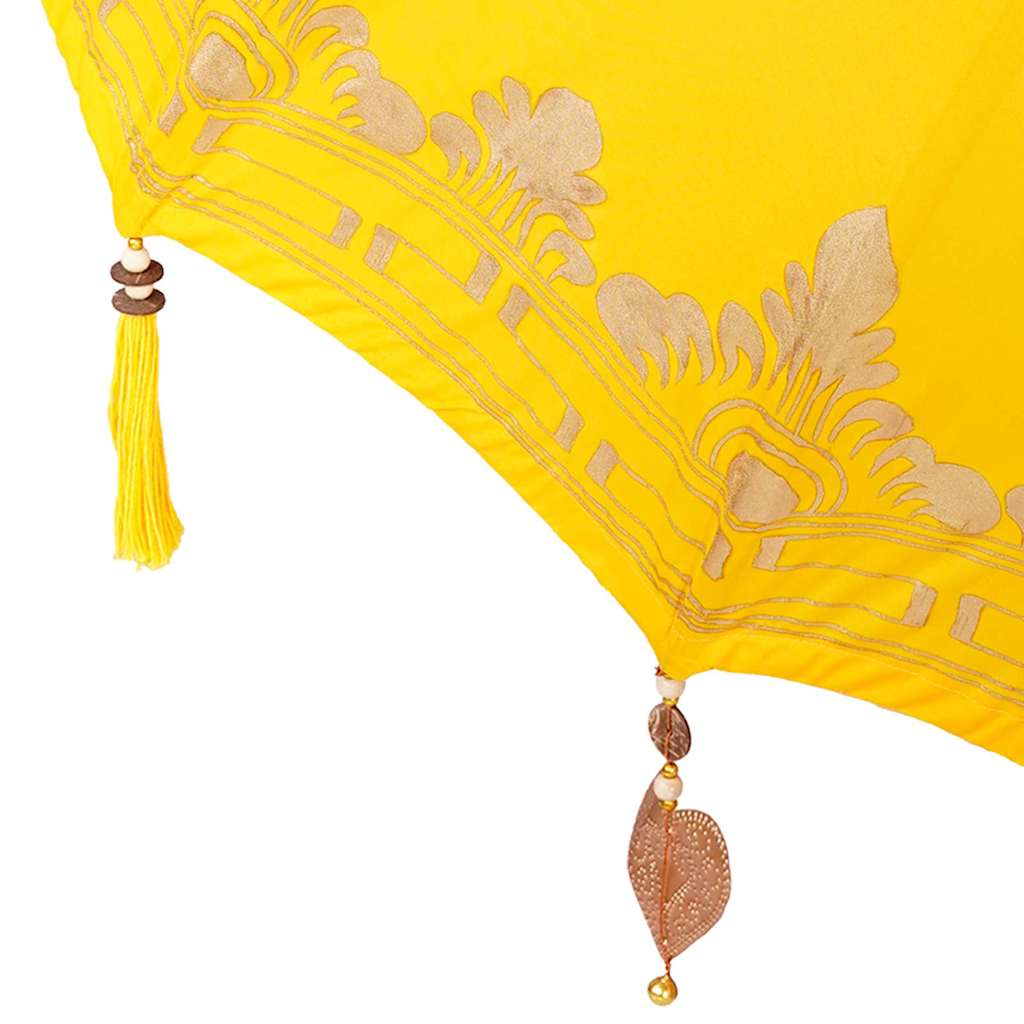 vidaXL Balinese parasol met basis Geel 95 x 95 x 260 cm Katoen