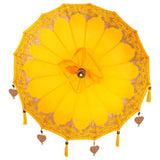 vidaXL Balinese parasol met basis Geel 95 x 95 x 260 cm Katoen