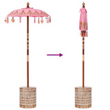 vidaXL Balinese parasol met basis Roze 95 x 95 x 260 cm Katoen